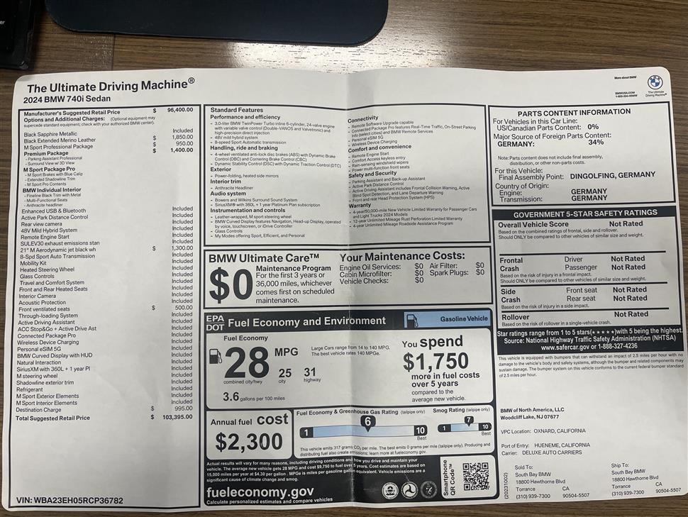 2024 BMW 7 Series for sale in Monterey Park, California