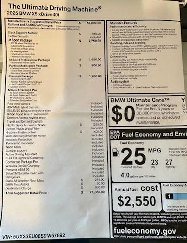 2025 BMW X5 for sale in Mountainside, New Jersey
