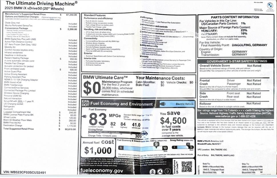 2025 BMW iX for sale in Troy, Michigan