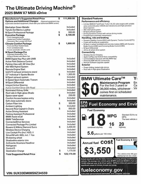 2025 BMW X7 for sale in Western Springs, Illinois