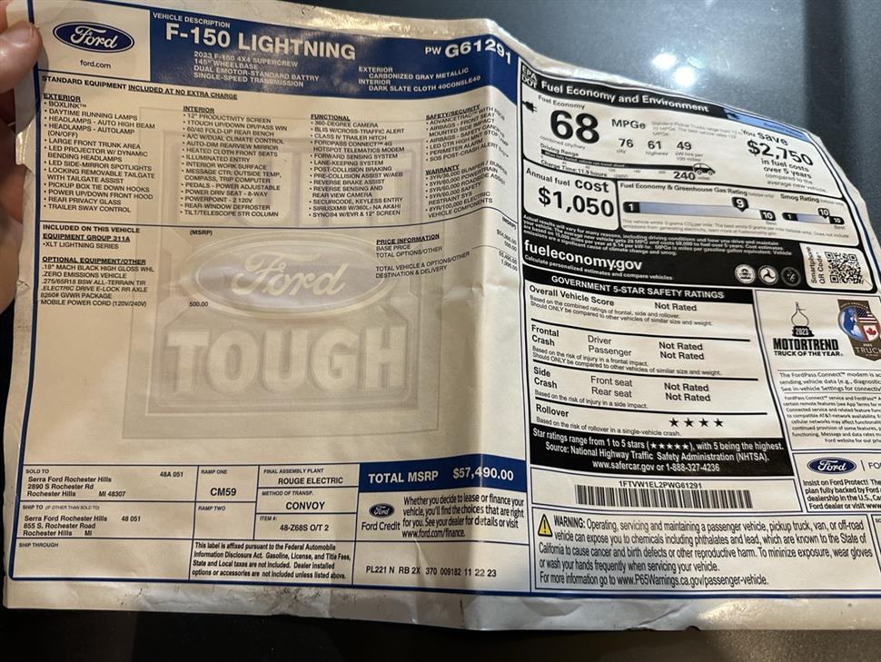 2023 Ford F-150 Lightning for sale in Troy, Michigan