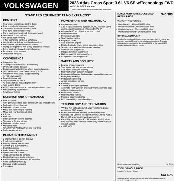 2023 Volkswagen Atlas Cross Sport for sale in Boynton Beach, Florida