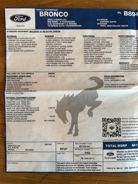 2023 Ford Bronco for sale in Fitchburg, Wisconsin
