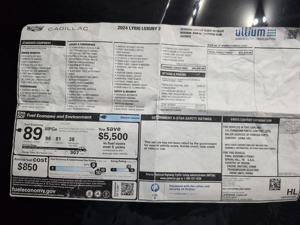 2024 Cadillac Lyriq for sale in New Lenox, Illinois