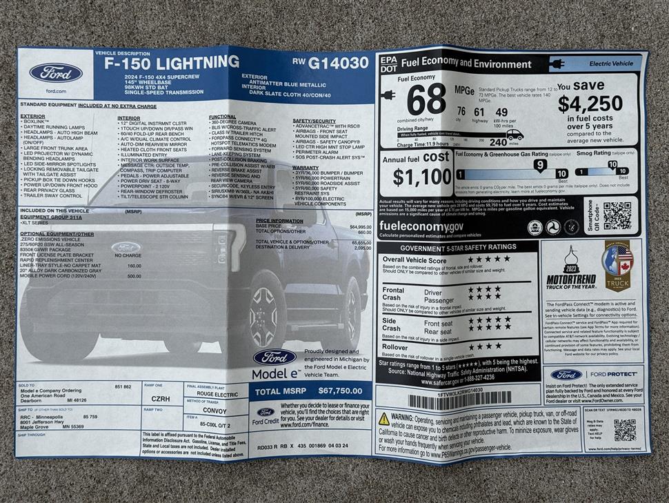 2024 Ford F-150 Lightning for sale in Davenport, Iowa