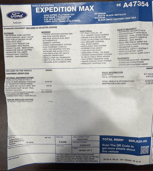 2025 Ford Expedition Max for sale in South Lyon, Michigan