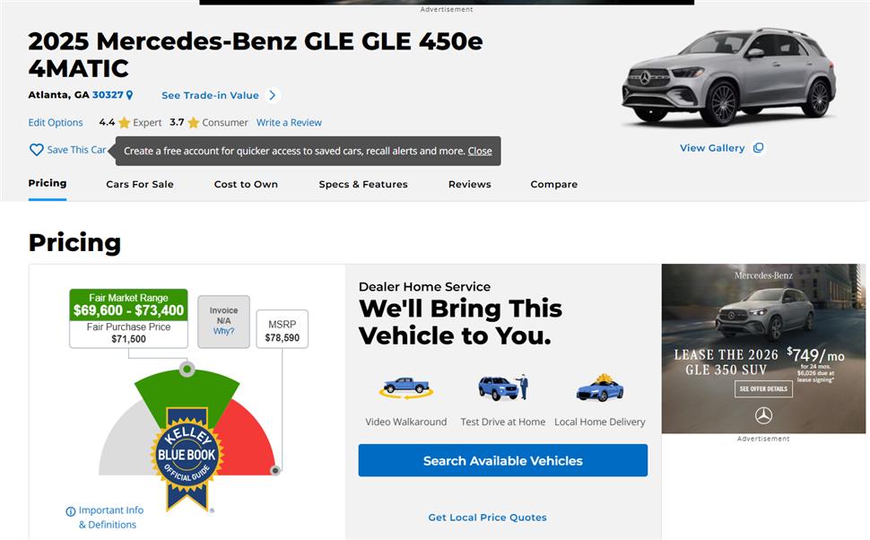 2025 Mercedes-Benz GLE for sale in Atlanta, Georgia