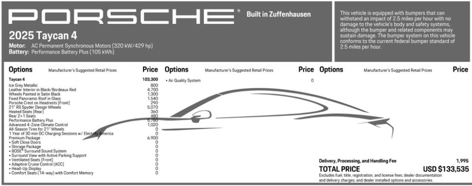 2025 Porsche Taycan for sale in Jamaica, New York