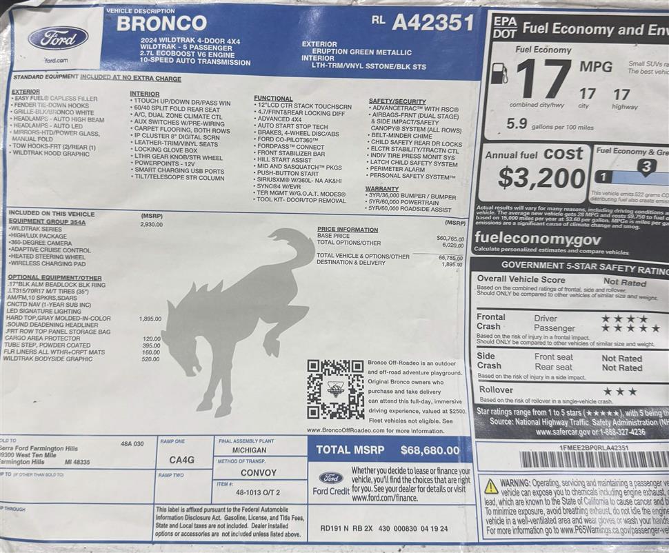 2024 Ford Bronco for sale in Rochester Hills, Michigan