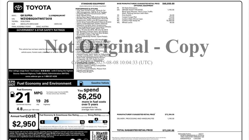 2026 Toyota GR Supra for sale in Canyon Country, California