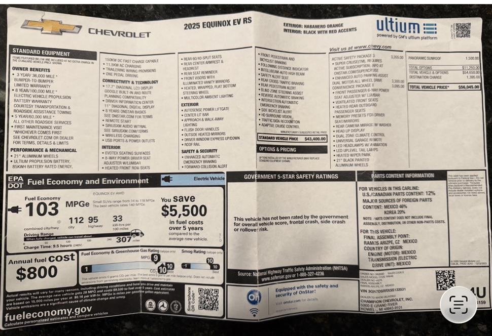 2025 Chevrolet Equinox EV for sale in Milan, Michigan