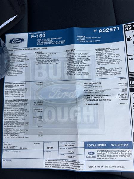 2025 Ford F-150 for sale in Los Angles, California
