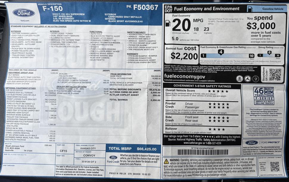 2023 Ford F-150 for sale in College Grove, Tennessee