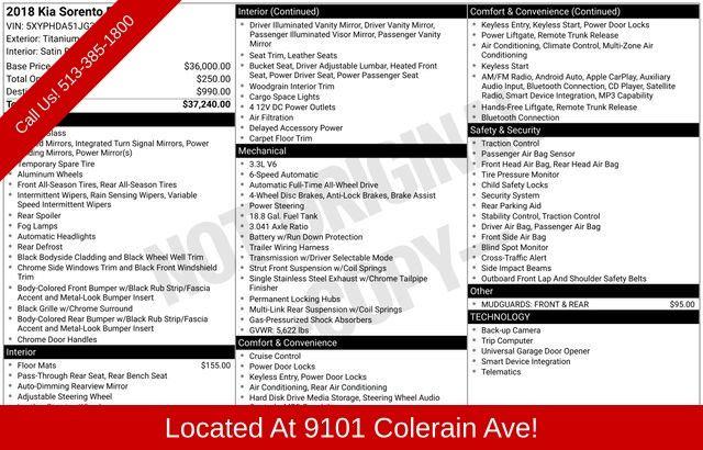 2018 Kia Sorento for sale in Cincinnati, Ohio