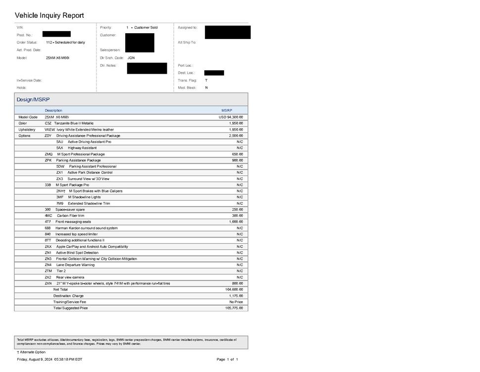 2025 BMW X6 M for sale in Fort Lauderdale, Florida