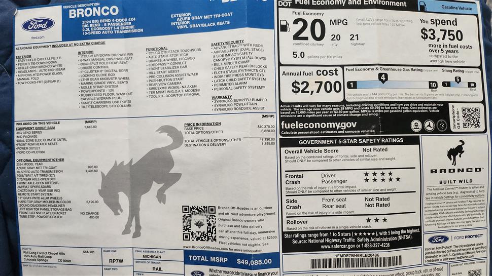 2024 Ford Bronco for sale in Orlando, Florida
